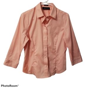 Peach colored fashion slim long sleeve blouse